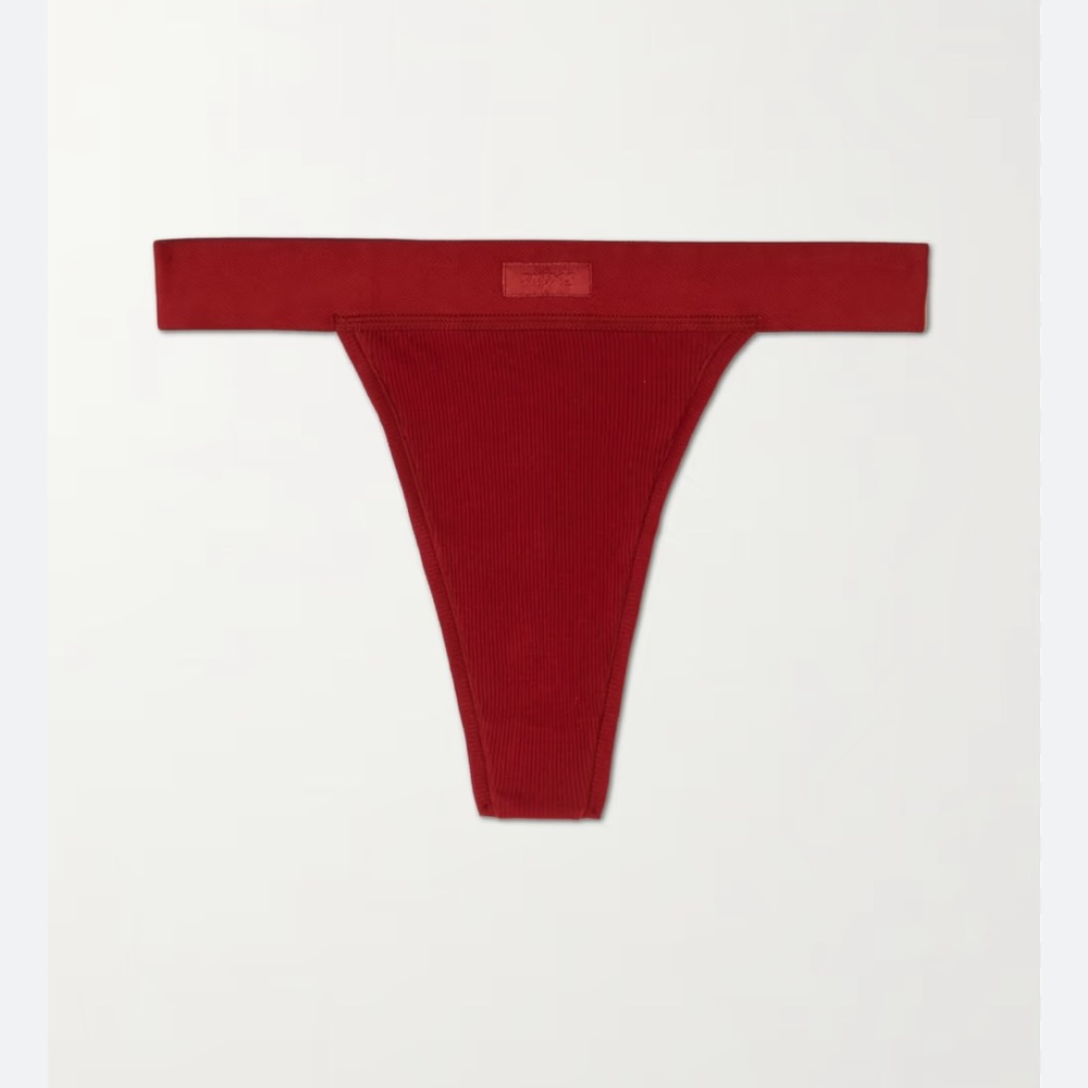Skims Ribbed Thong BRICK 2x NWOT
